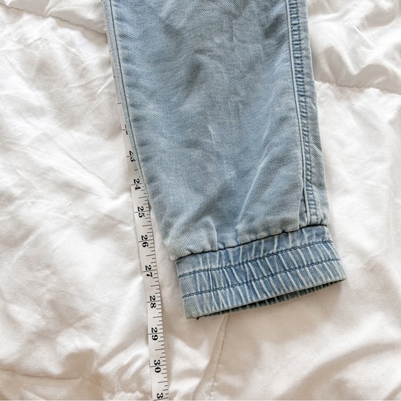 New York and Company Distressed Drawstring Denim Jogger Pants - Picture 5 of 7